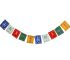 A string of colorful Buddhist prayer flags.